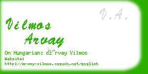 vilmos arvay business card